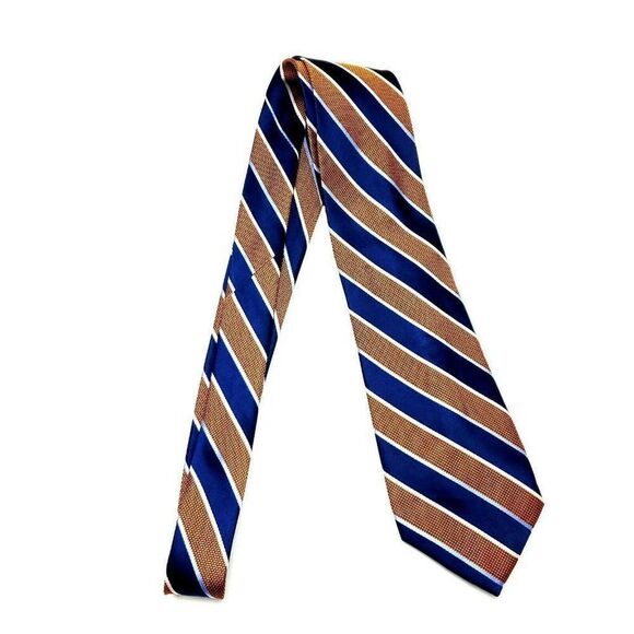 Nautica Silk Tie Woven Blue‎ Brown Woven Striped Classic - Picture 6 of 6